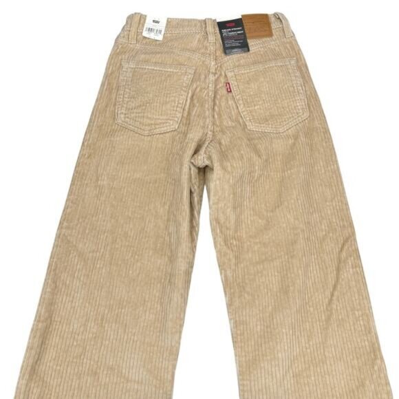 Levi's Ribcage Straight Ankle Ribbed Corduroy Pants In Granola Size 25 - Picture 8 of 9